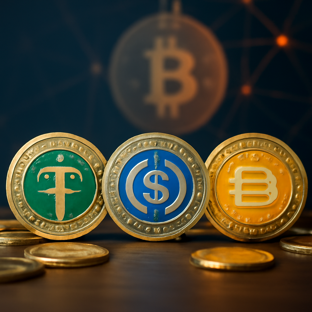 השוואה בין USDT, USDC ו-DAI